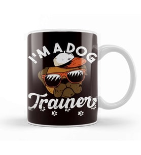 Dog Trainer Bulldog Dogs Training Animal Teaching Behavior Kupa Bardak Porselen