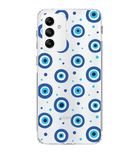 PrintiFy Galaxy M23 ile Uyumlu 1mm Slim Fit Nazar Boncuğu 1 Baskılı Şeffaf  Kılıf