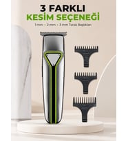 Erkek Saç Sakal Kesme Makinesi Profesyonel T Bıçaklı USB Şarjlı Ense Fori Düzeltme Makinesi