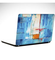 Mavi İçinde Beyaz Şeritler Laptop Sticker 15.6 inch (38X27CM)