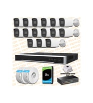 Provzen Hikvision 15 Kameralı 4MP IP Hibrit ColorVu Güvenlik Kamerası Mikrofonlu  Olay Anında bildirim