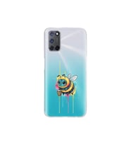 Oppo A92 ile uyumlu Splash arı tasarımlı şeffaf silikon kılıf