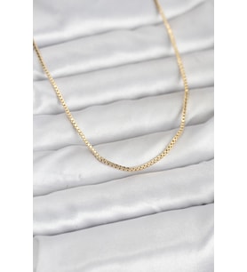 CM 14K Gold Renk Kare Zincirli Model 60 cm Kadın Kolye 5886 - SSSSSS7232-7537