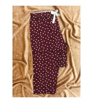 Puantiyeli Cepsiz Viskon Yazlık Kadın Pijama Altı (Mor)