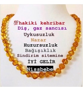 SERTİFİKALI ORİJİNAL KEHRİBAR KOLYE 36-37 CM 3-8 YAŞ