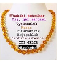 SERTİFİKALI ORİJİNAL KEHRİBAR KOLYE 36-37 CM 3-8 YAŞ