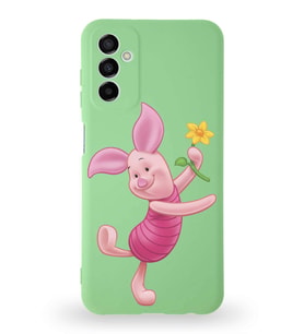 Samsung Galaxy A04s Uyumlu Lansman Kılıf Altı Kapalı İçi Kadife  Piglet Tasarımlı  Kapak (Şeffaf)