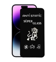 Apple Uyumlu   iPhone 14 Pro Max Anti Static Toz Tutmaz Çerçeveli Ekran Koruyucu