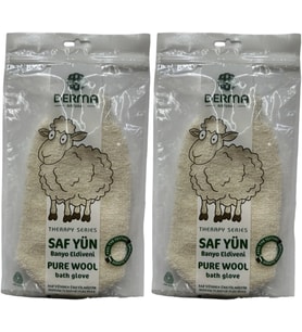 Derma Naturel Therapy Saf Yün Banyo Eldiveni T-485 (2 Li Set)