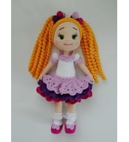 Örgü Saçlı Şirin Şeker Bebek Amigurumi Organik Oyuncak