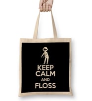 Flossing Keep Calm And Floss Bez Çanta Uzun Saplı