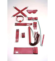 Giyim Kırbaç Kelepçe Set, 7'li Takım, Ayak - El Kelepçesi, Maske, Ağız Topu - Brf1311