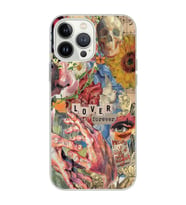Iphone 15 Pro Uyumlu Aesthetic Vintage Kolaj Desenli Şeffaf Telefon Kılıfı