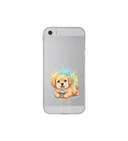 iPhone 5 SE ile Uyumlu Splash Köpek Tasarımlı Şeffaf Silikon Kılıf
