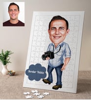 Karikatürlü Fotoğrafçı Kişiye Özel Puzzle