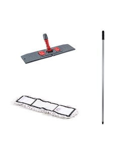 Tablet Palet Nemli Yedek Mop Takımı Seti - 60 Cm. Nemli Mop + Katlanır Aparat + Metal Vidalı Sap