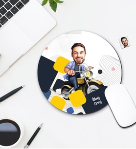 Kişiye Özel Karikatür Motorcu Tasarımlı Mouse Pad 085
