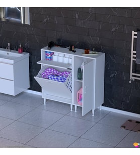 Modilayn YENİCE 95x97x32,5 cm 3 raflı ve sepetli dolap ile çamaşırlarınız artık daha düzenli