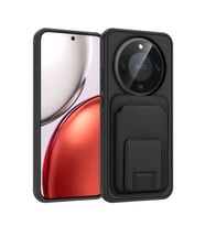 Honor Magic 8 Lite 5G Kılıf Deri Dokulu ve Kartlıklı BiKart TPU Premium Kapak (Siyah)