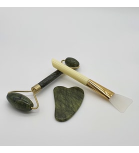 Jade Yeşim Taşı Roller Gua Sha Yüz Masaj Seti