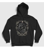 Presmono Unisex Siyah Pisces Zodiac Hediye Balık Burcu Kapüşonlu Sweatshirt 528797tt