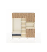Hyperion Dolap 11 Raflı Tek Çekmeceli 7 Kapaklı 220x44x243 Aytaşı-Çam/Antrasit