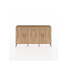 Arges Konsol 4 Raflı 4 Kapaklı 176x30x99 Çam-Çam/Antrasit