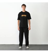 Erkek Baskılı T-Shirt Kısa Kol Bisiklet Yaka Regular Fit Rahat Kalıp Günlük Tişört - Siyah