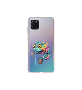 Samsung Galaxy Note 10 Lite ile Uyumlu Splash Bukalemun Tasarımlı Şeffaf Silikon Kılıf