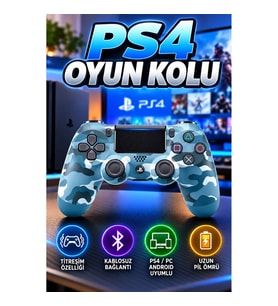 Titreşimli Kablosuz Oyun Kolu PS4 Joystick Bluetooth Uyumlu PS4 Pro PS4 Slim PC Android