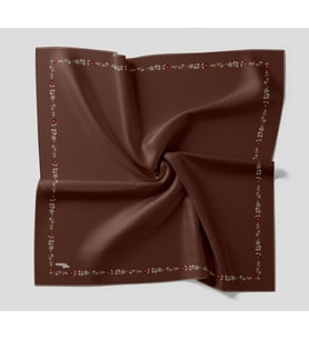Bonjela Soft Eşarp Minimal Çiçek Desen Kahve