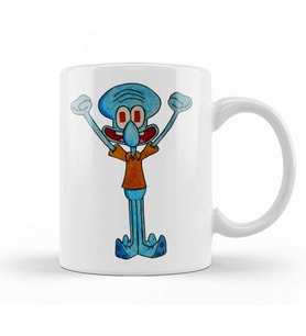Excited Squidward Kupa Bardak Porselen