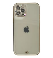 Mey İthalat® iPhone 12 Pro Max Kılıf Liva Taşlı Silikon - Beyaz