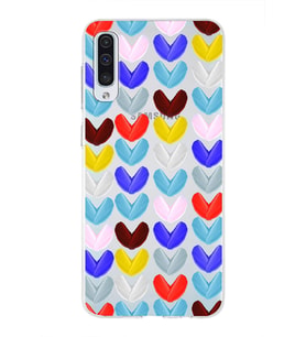 PrintiFy Samsung Galaxy A50 ile Uyumlu 1mm Slim Fit Water Color 1 Baskılı Şeffaf  Kılıf