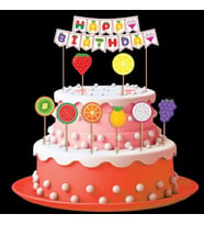 Meyveler Teması Happy Birthday Kürdanlı Set