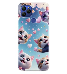 GM 21 Pro Kılıf HD Resim Baskılı Kalp ve Kedi StKd -035