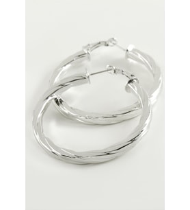 Burgulu Halka Küpe 4,5 cm (Gümüş)