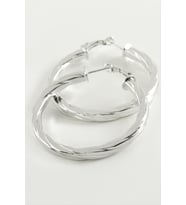 Burgulu Halka Küpe 4,5 cm (Gümüş)