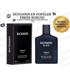 Orjinal Bandrollü Richmen Black Gabrini For Man 100 ml Etkileyici ve Kalıcı Erkek Parfümü
