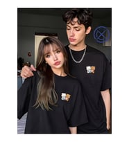 Sevgili Kombini Tişört 2’li Set Ayıcık Baskılı Unisex Çift Tişört %100 Pamuk