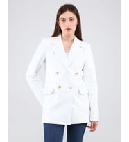 kadın  blazer deri  ceket (Beyaz)