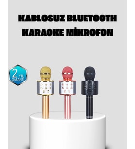 Taşınabilir Karaoke Mikrofon – Bluetooth USB ve AUX Girişli