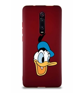 Xiaomi Redmi K20 Pro Soft Premier Kapak Donald Duck-A Tasarımlı Silikon Kılıf - Mürdüm (Şeffaf)