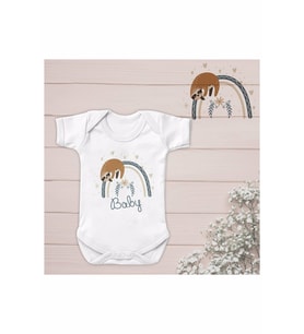 Baby Koala Organik Yazılı Bebek Body Zıbın
