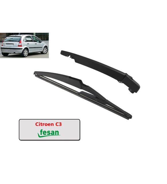 Goldparts Rear Wiper Arm & Blade Set For Citroen C3 (2002-2009) – 3-Piece Kit