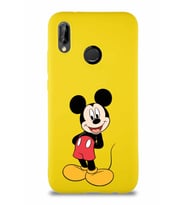 Huawei P20 Lite Soft Premier Kapak Mickey Mouse-B Tasarımlı Silikon Kılıf - Sarı (Şeffaf)