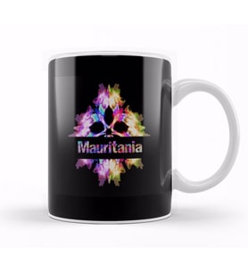 Mauritania Gift Tie Dye Watercolor Kupa Bardak Porselen