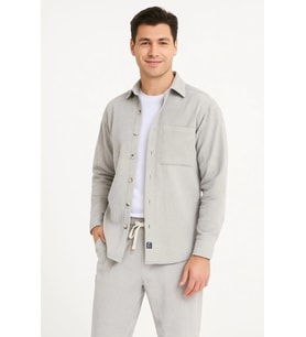 Erkek Kadife Oversize Takım – Gömlek Ve Pantolon İkili Set Füme Corduroy Şıklığı, Rahat Ve Zarif Dur