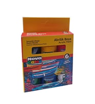 Akrilik Boya 6 Renk 17 ml 1 Paket Akrilik Boya Seti 6 lı Ahşap Tuval Taş Ağaç Boyamalar İçin İdea Boyama Seti