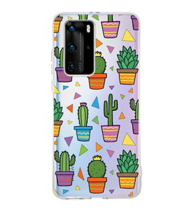 PrintiFy Huawei P40 Pro ile Uyumlu 1mm Slim Fit Water Color 4 Baskılı Şeffaf  Kılıf